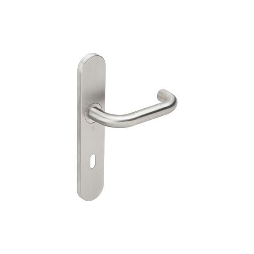 Ensemble double bequille sur plaque JADE série 1294 - Cle L - inox brossé