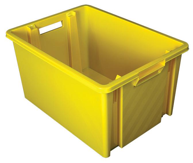 BAC PLASTIQUE GERBABLE ET EMBOITABLE JAUNE