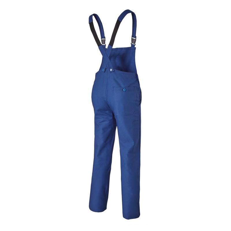 Cotte à bretelles ""New Pilote"" Bleu Bugatti 100% Coton