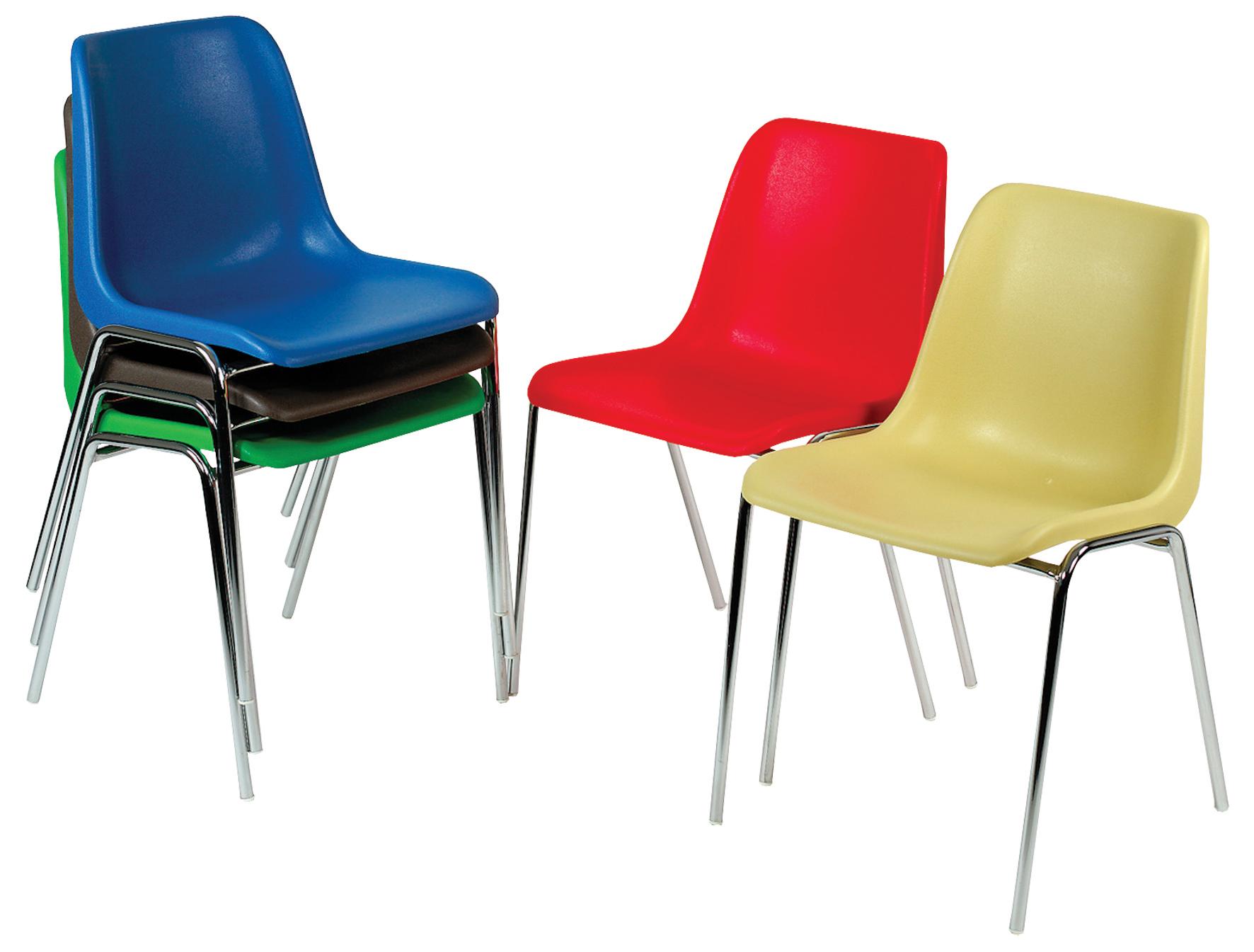 CHAISE COQUILLE EMPILABLE ROUGE