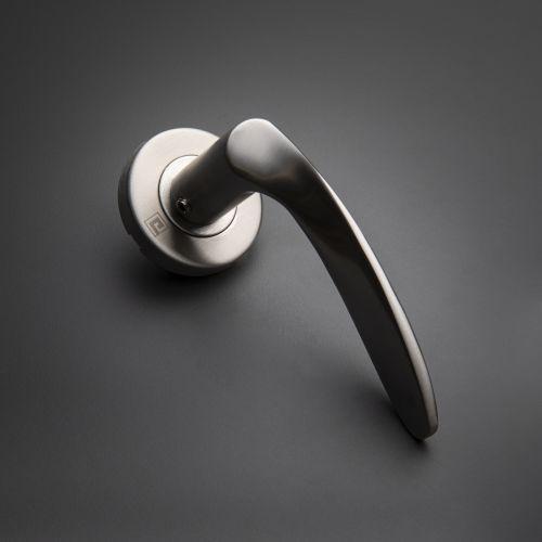 Béquille double massive sur rosace bec de cane JADE série 4004 - Inox