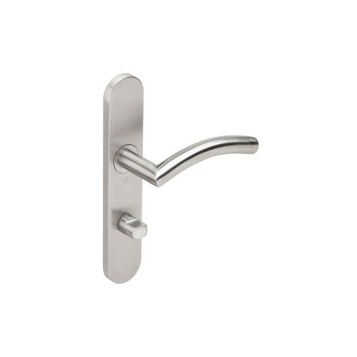 Ensemble double bequille sur plaque JADE série 1494 - voyant- inox brossé