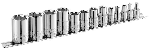 COMPO DOUILLES TORX 1/4"",3/8"",1/2"" 13 PIECES