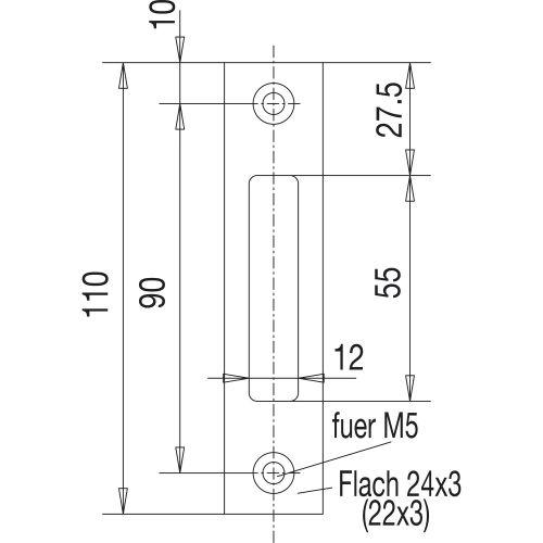 HERACLES WSS017422400426 gâche haut et bas pour pêne basculant haut et bas