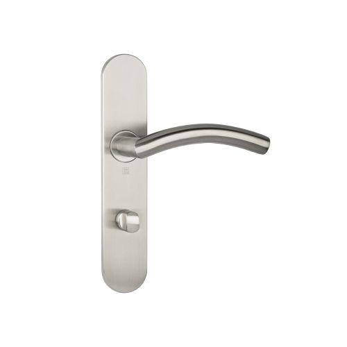 Ensemble double bequille sur plaque JADE série 1494 - voyant- inox brossé
