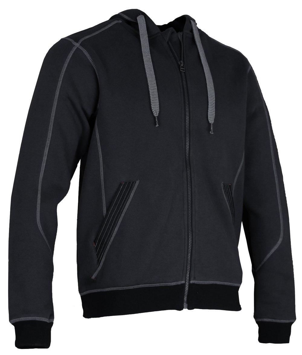 SWEAT A CAPUCHE GRIS/NOIR TAILLE 2 A 7