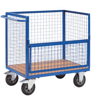 Chariot conteneur grillagé charge 500 Kg 1320 x 822 x 1100 mm