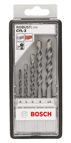 Coffret de 5 forets à béton Robust Line CYL-3