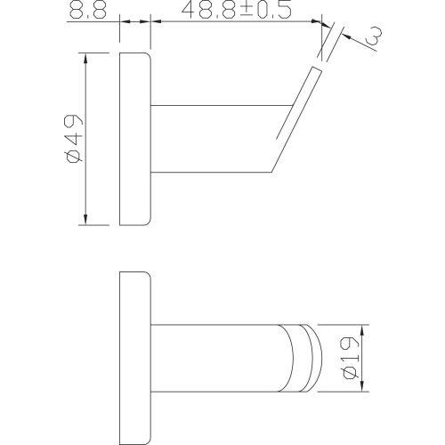 HERACLES B-INOX-PA20 patère PA20 inox brossé