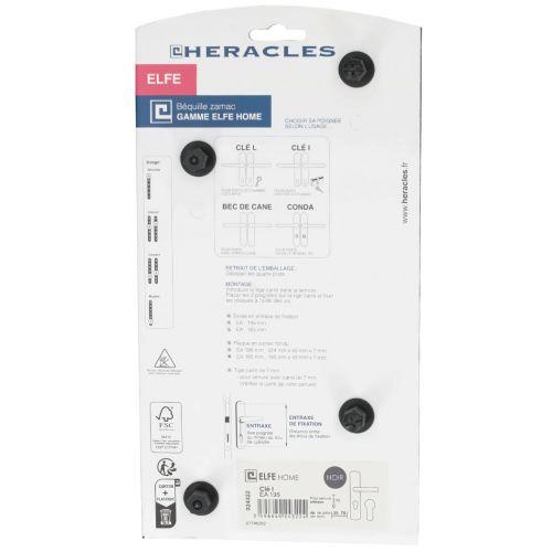 Ensemble double bequille sur plaque ELFE- Noir mat - Clé I - 195MM