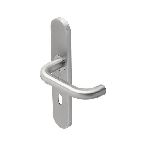 Ensemble double bequille sur plaque JADE série 1294 - Cle L - inox brossé