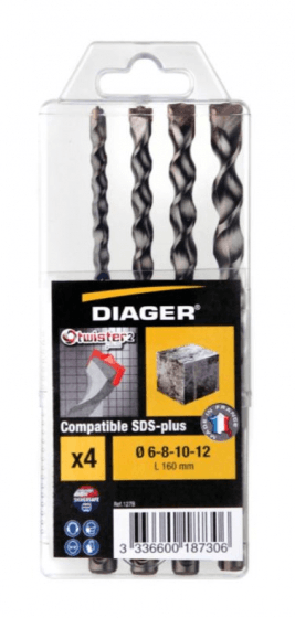 COFFRET 4 FORETS BETON SDS-Plus TWISTER