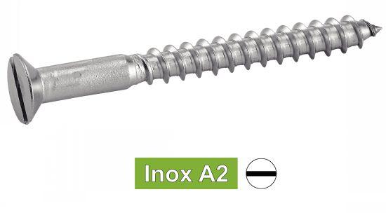 Vis bois tête fraisée fendue INOX A2 - DIN97