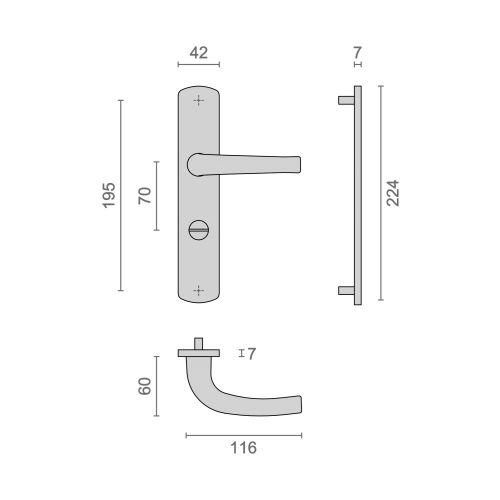 HERACLES B-SALOME-081 ensemble sur plaque entraxe 195 mm condamnation noir SALOM