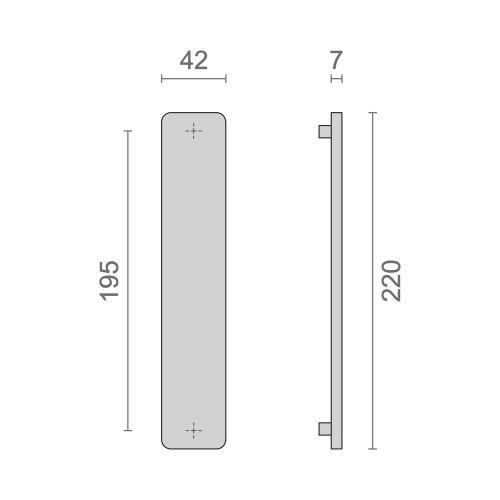 Plaque borgne HIONNA - Aluminium - Argent - Fraisée