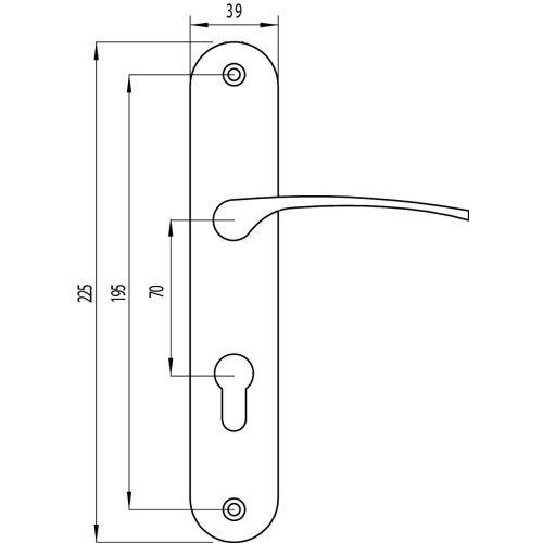Ensemble double bequille sur plaque MORGAN - Laiton poli - Clé I