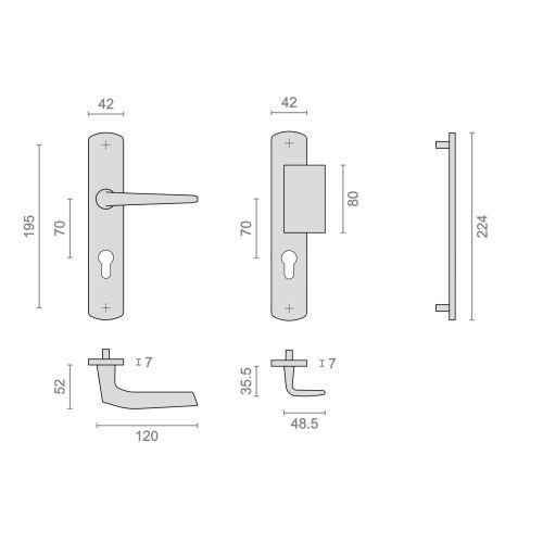 HERACLES B-KROM-01 ensemble sur grande plaque entraxe 195 mm bec de cane chromé