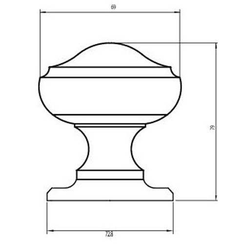 Bouton centre de porte MORGAN - Laiton poli