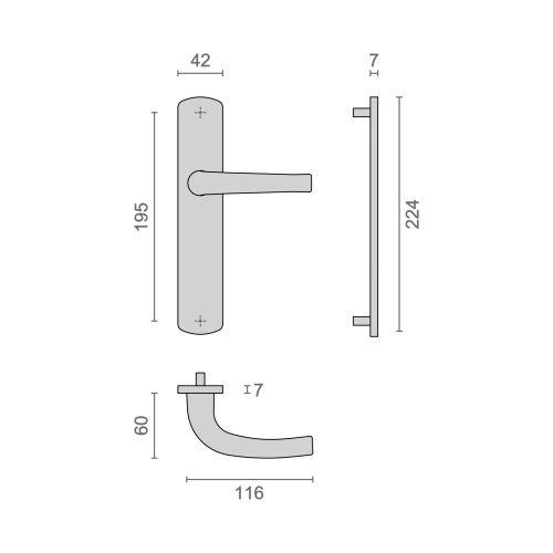 HERACLES B-SALOME-02 ensemble sur plaque entraxe 195 mm bec de cane inox SALOME
