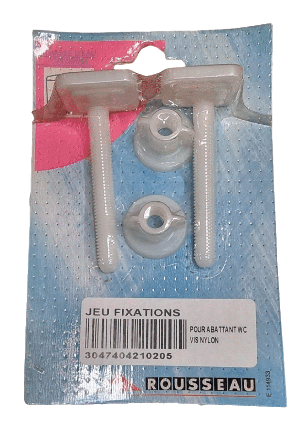 2 Fixations Abattant de WC Vis 8x75 mm Tête Carrée 27 + Ecrou