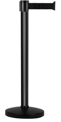 POTEAU NOIR A SANGLE ROUGE