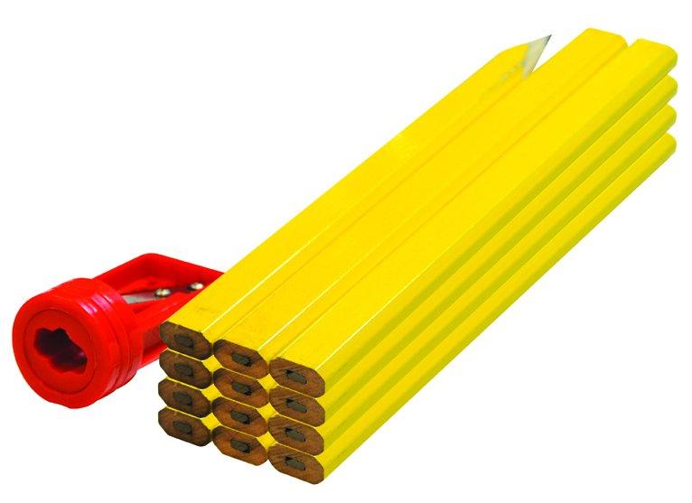 12 CRAYONS DE MENUISIER AVEC TAILLE CRAYON INCLUS