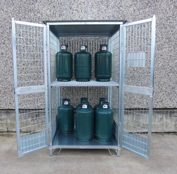 BOX DE STOCKAGE POUR BOUTEILLES DE GAZ ACIER GALVA