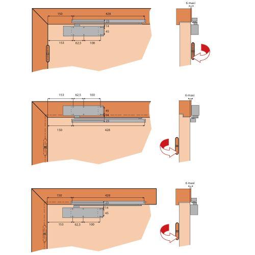 HERACLES HR400518 ferme-porte force 3 bras à glissière champagne HR400