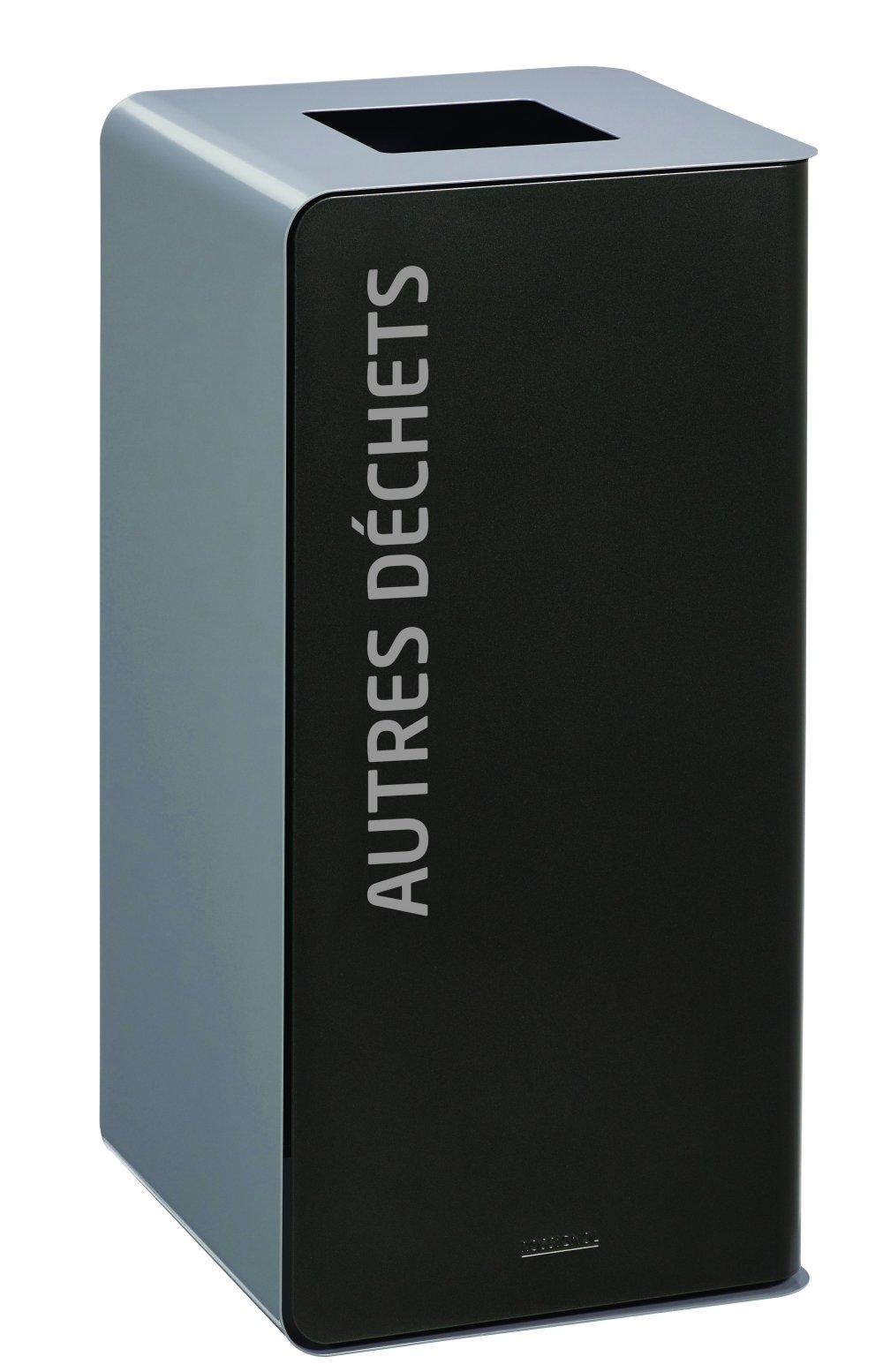 POUBELLE DE TRI 40L COUVERCLE GRIS CLAIR