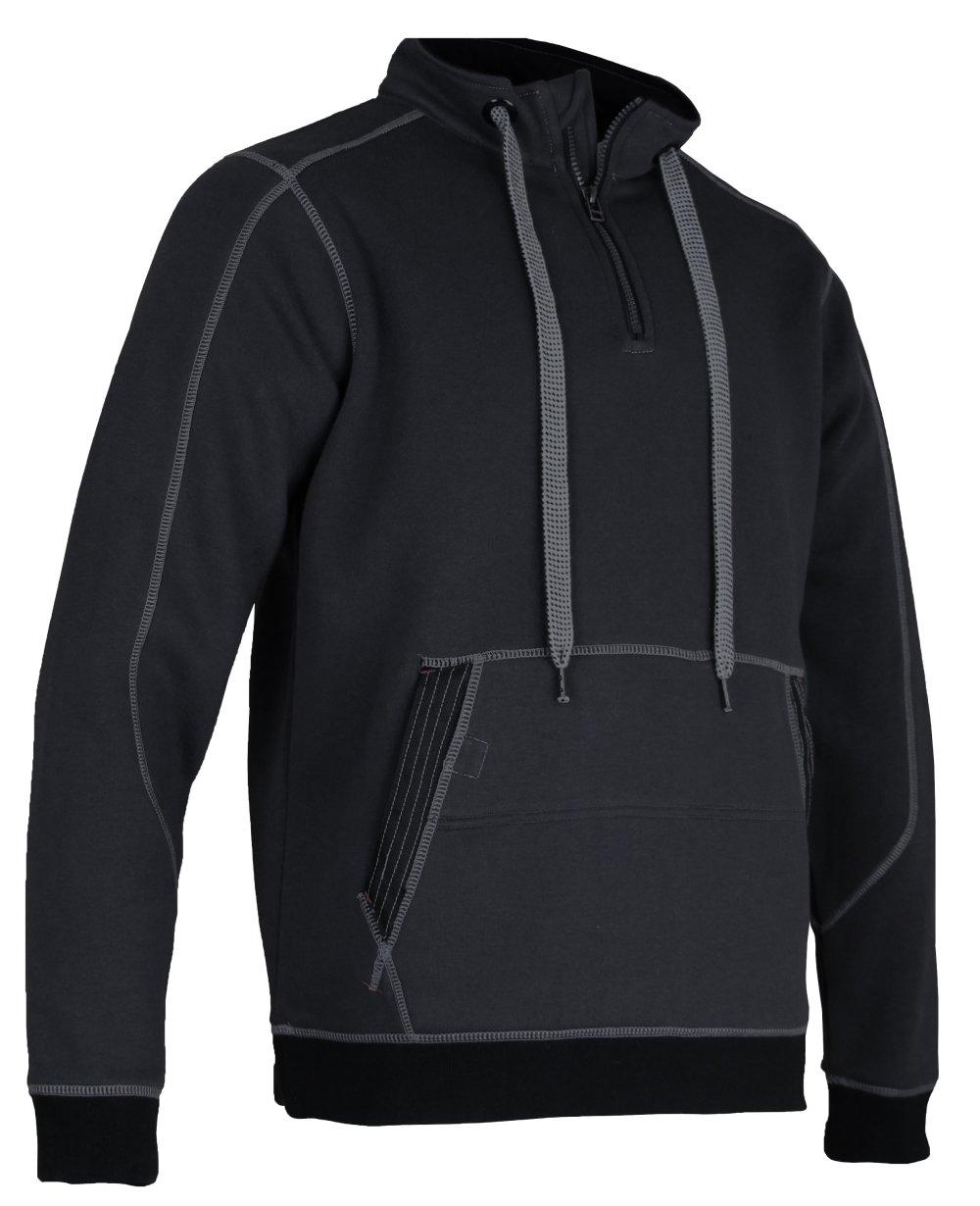 SWEAT COL MONTANT GRIS/NOIR TAILLE 2 A 7