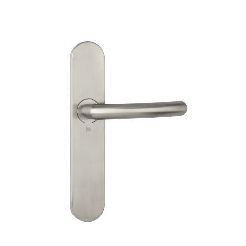 Ensemble double bequille sur plaque JADE série 1094 - bec de cane - inox brossé