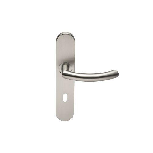 Ensemble double bequille sur plaque JADE série 1094 - Cle L - inox brossé