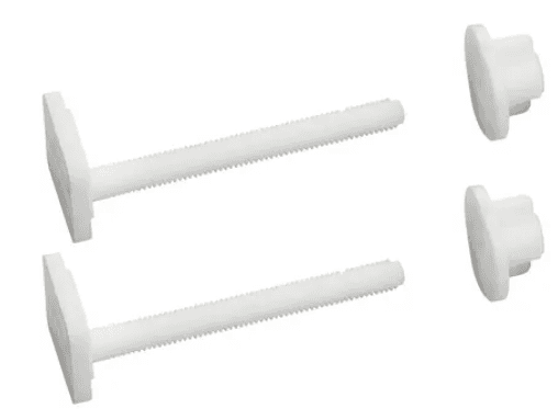 2 Fixations Abattant de WC Vis 8x75 mm Tête Carrée 27 + Ecrou