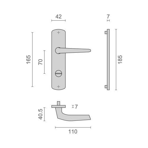 HERACLES B-KROM-10 ensemble sur petites plaques entraxe 70 mm condamnation chrom