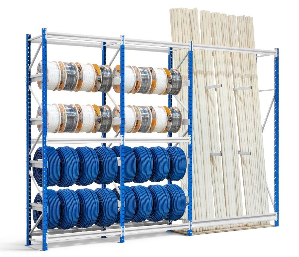 COMBINE RAYONNAGE PORTE-BOBINE + RAYONNAGE VERTICAL