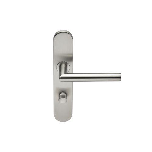 Ensemble double bequille sur plaque JADE série 1394 - voyant- inox brossé