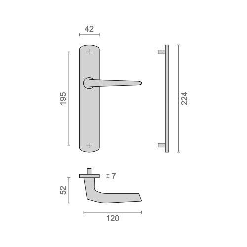 HERACLES B-KROM-06 ensemble sur grande plaque entraxe 195 mm palière clé I chrom