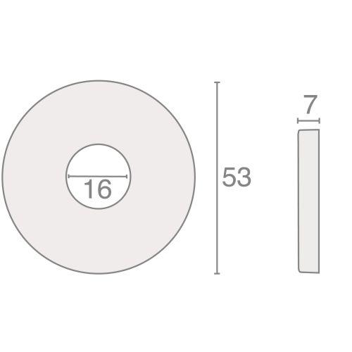HERACLES B-INOX-14 rosace de gaine technique inox brossé épaisseur 7 mm