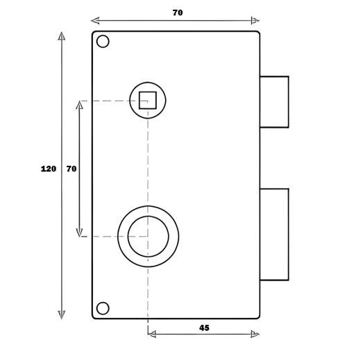 HERACLES MX-4511-HQ2-1 mécanisme 3 points en applique C45 verticale fouillot dro