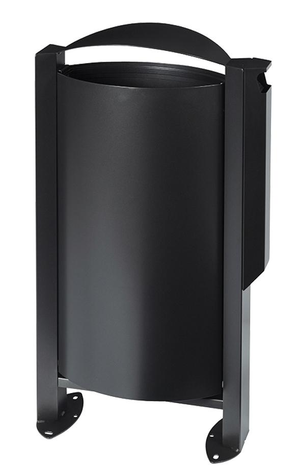 CORBEILLE METAL 60L AVEC CENDRIER SUR PIED