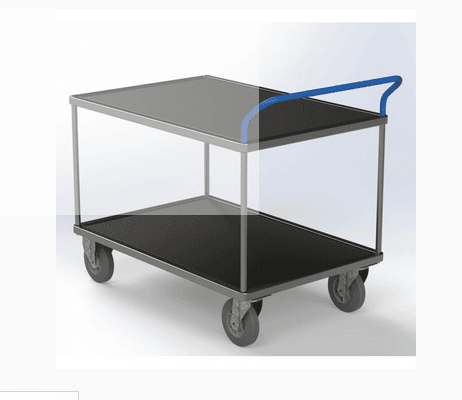 SERVANTE 2 PLATEAUX TOLES + CAOUTCHOUC