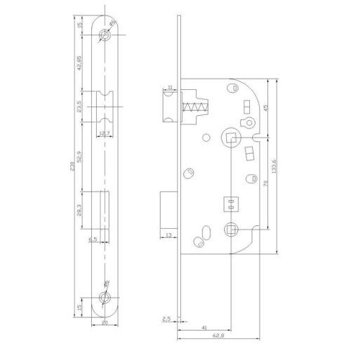 Coffre à larder monopoint Série L100/L200 - Axe 50 MM - Condamnation - Blanc