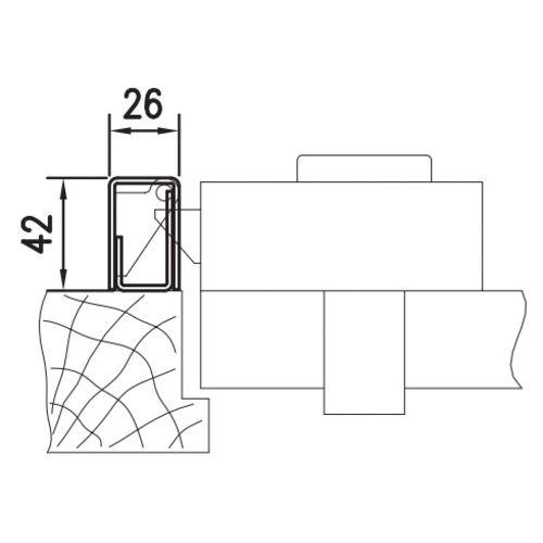 HERACLES NPGACHS0036 gâche standard Sésame 1 en applique gauche marron