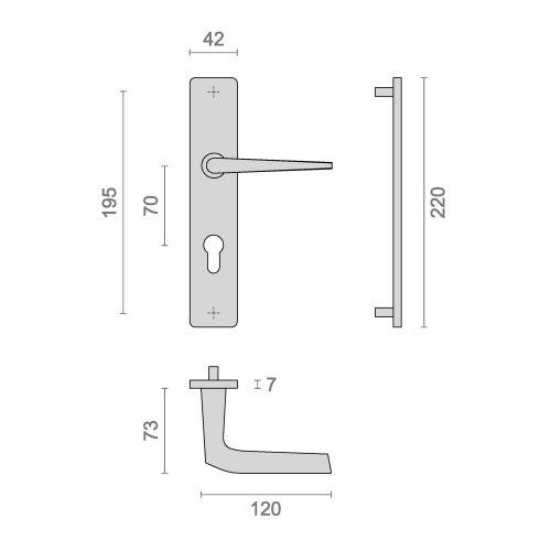 Ensemble sur plaque type clé I réhaussé intérieur/extérieur
