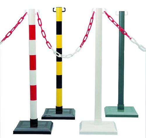 POTEAU SUR SOCLES A LESTER ROUGE/BLANC