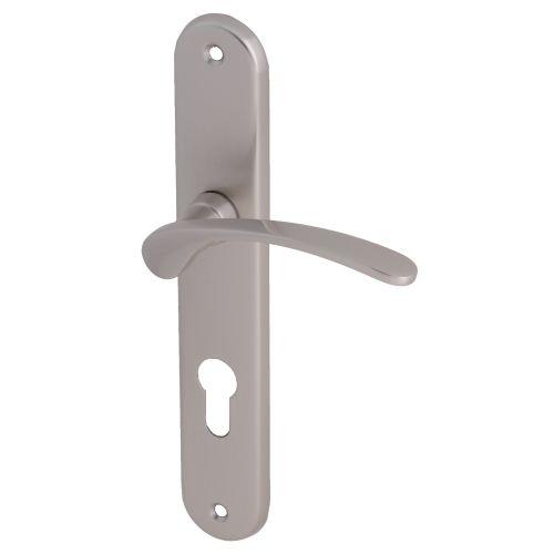 Ensemble double bequille sur plaque MORGAN - Satin nickelé - Clé I