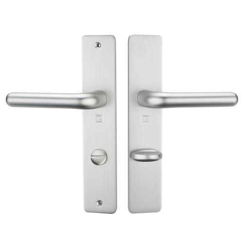 Ensemble double bequille sur plaque XENIA - Aluminium - Argent - Condamnation