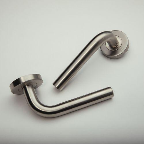 Béquille double sur rosace bec de cane JADE série 1194 - Inox - Droite