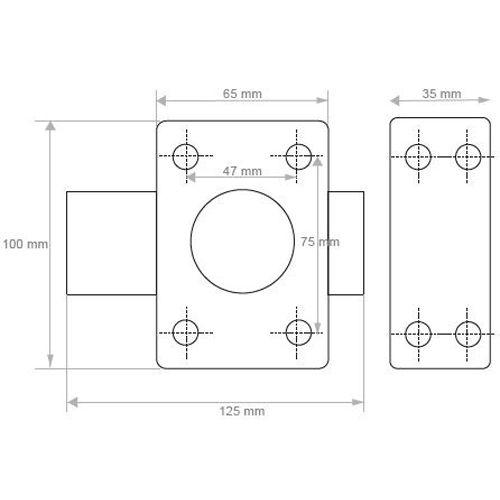 HERACLES HXR-10020401 verrou à bouton cylindre de 40 mm HXR