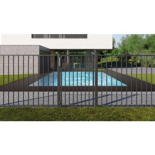 LOCINOX P00008665-9005 ferme portillon 2/1 charnière noir 9005 largeur 1,1 m 75